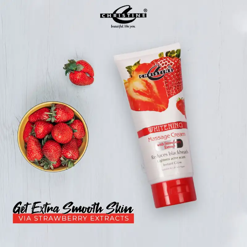 Christine Massage Cream Tube (Strawberry Extracts) Back