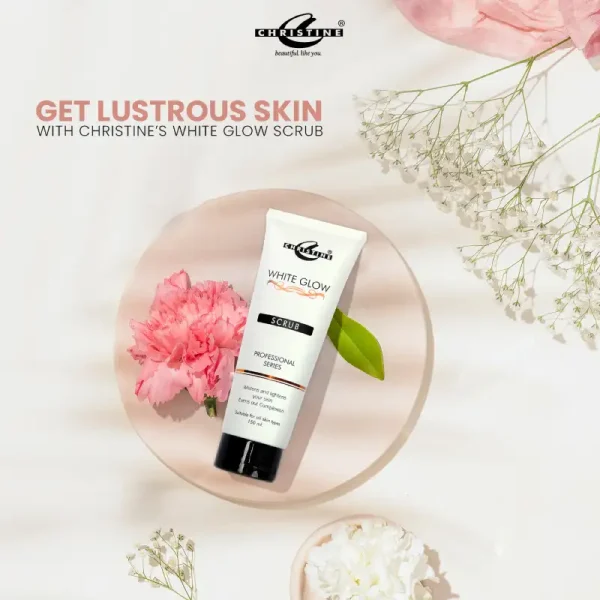 Christine White Glow Scrub Tube back