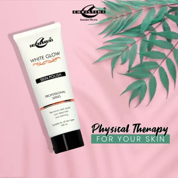Christine White Glow Skin Polish Tube Back