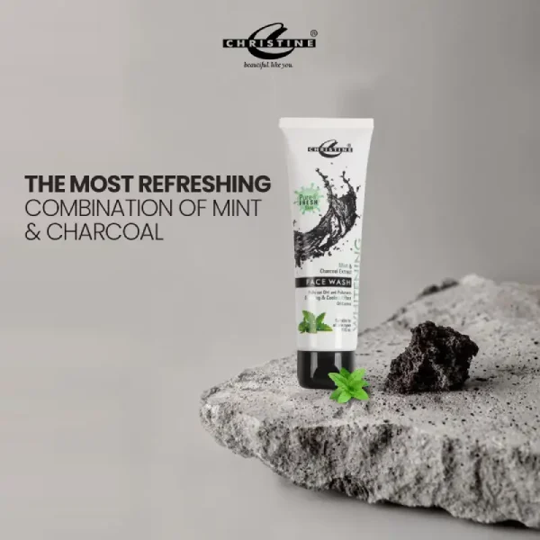 Christine Whitening Mint & Charcoal Face Wash Back